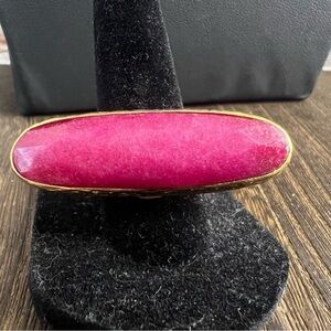 Coralia Leets 22K Plated Over Brass Adjustable Stone Ring B6